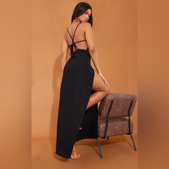 PrettyLittleThing Black One-Shoulder Maxi Dress - Picture 2 of 11
